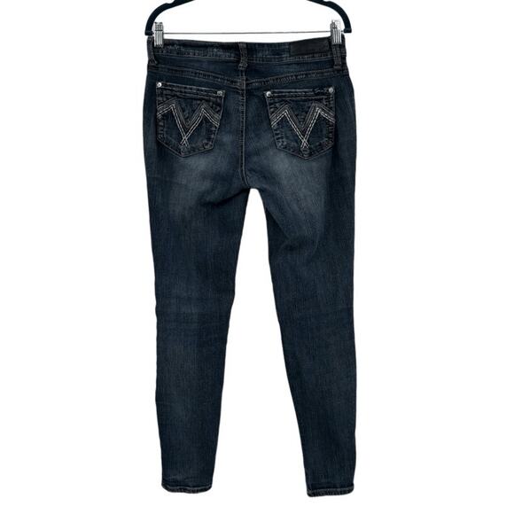 Seven7 Blue Denim Stretch Low Rise Skinny Leg Ankle Jeans Medium Rise Size 6 - Picture 2 of 11